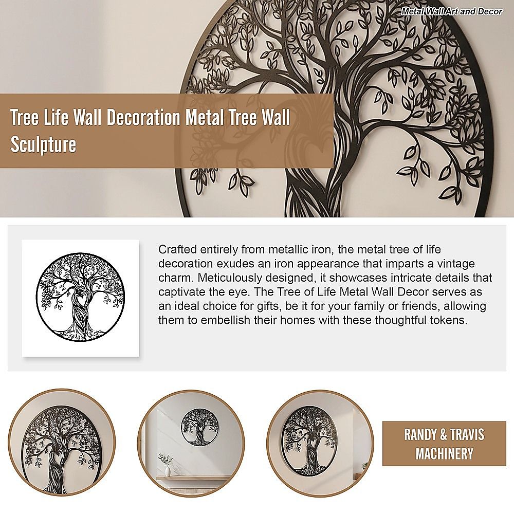 Tree Life Wall Decoration Metal Tree Wall Sculpture — image 6