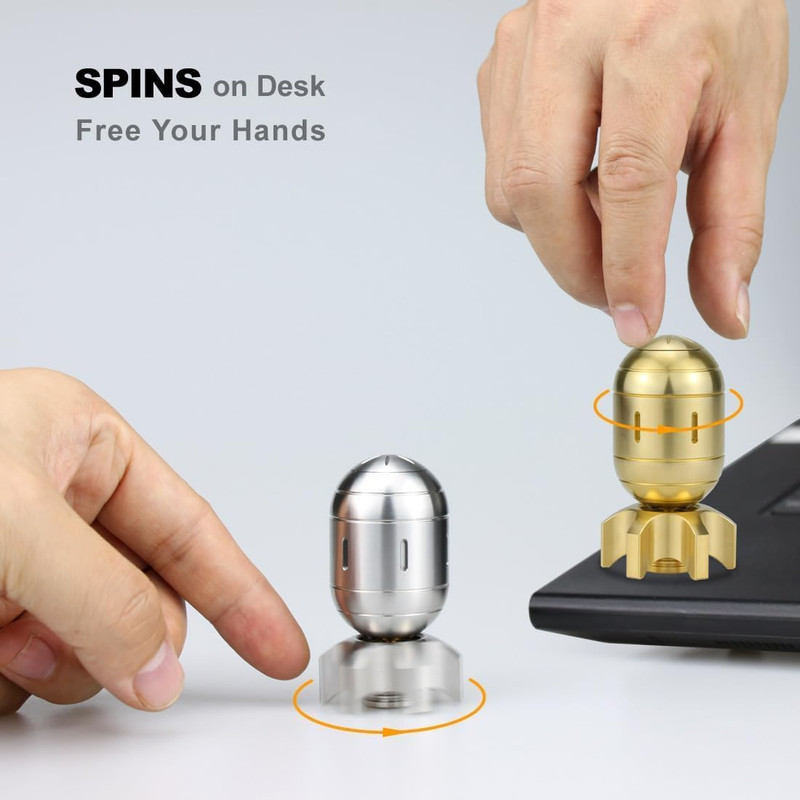Atomic Bomb Fidget Spinner 3 in 1 EDC Clicker Toy Gift Brass โ image 4