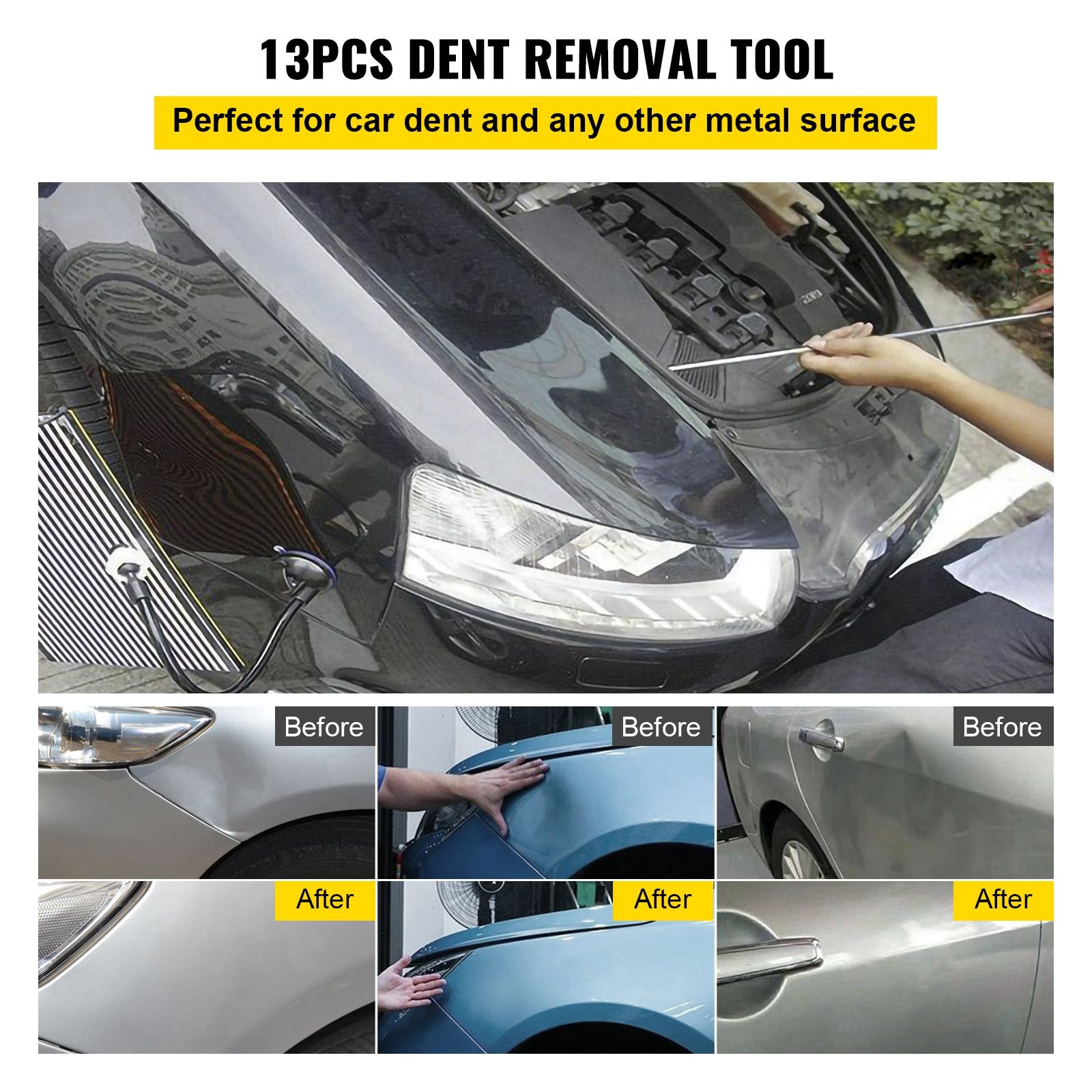Rods Dent Puller Stainless Steel Paintless Repair Kits Hail Removal 13 PCS β image 2