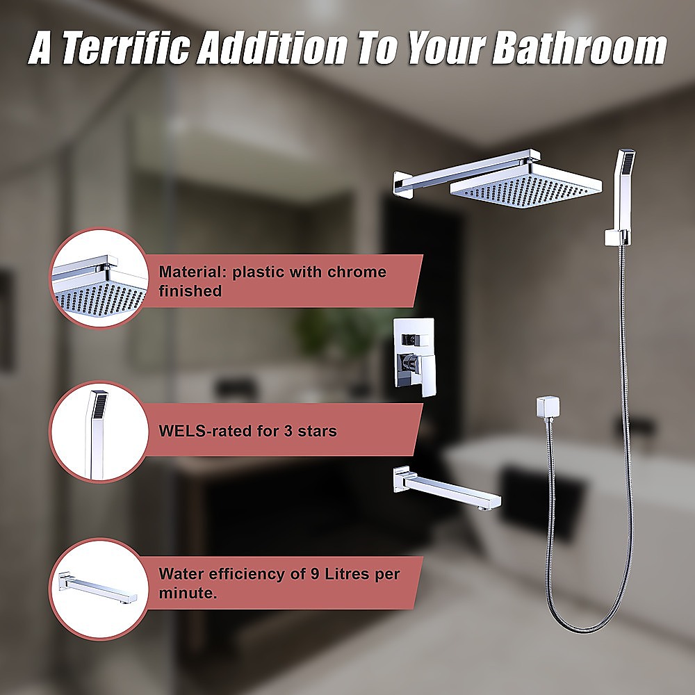 8" Rain Shower Head Straight Wall Arm Mixer Set Wall Bath Spout Outlet Tap โ image 6