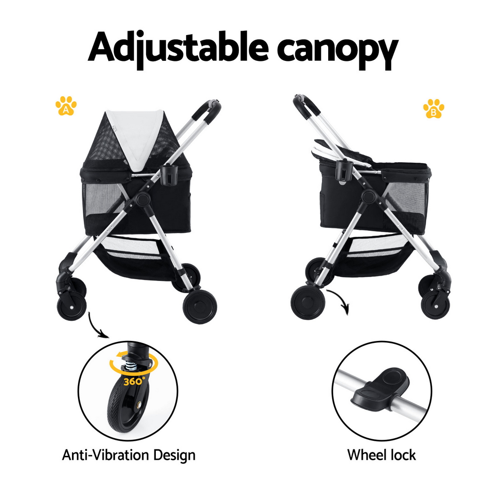 i.Pet Pet Stroller Pram Dog Cat Carrier Cage Large Travel Pushchair Foldable 4 Wheels — image 6