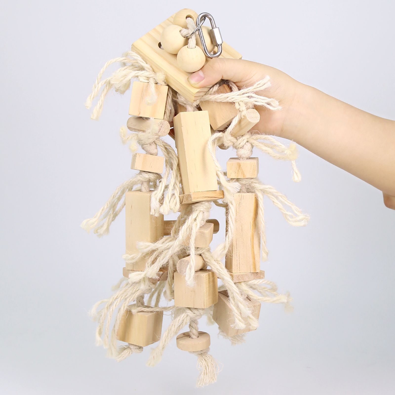 Blocks Natural Wood Large Bird Toy - Parrot Toys - Bird Toys for Parrots, Cockatoos, Macaws, Large Birds(log) — image 2