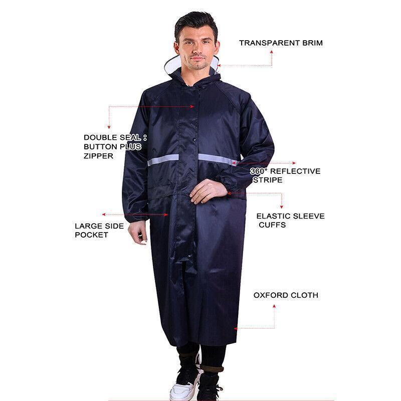 Unisex Waterproof Raincoat 2XL Size Lightweight Hooded Long Work Outdoor Overcoat - Yellow — image 4