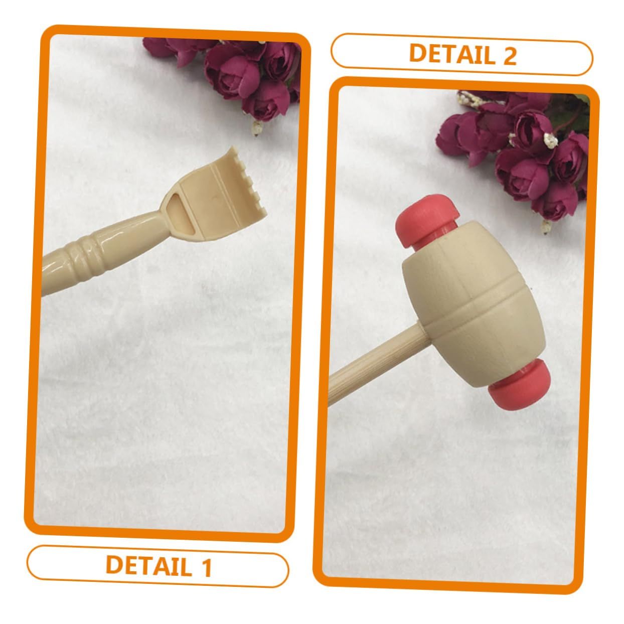 2pcs，Backstick, back scraper, wood massager tool, fitness hammer, portable wood back scraper, no need for knocking on the back — image 5
