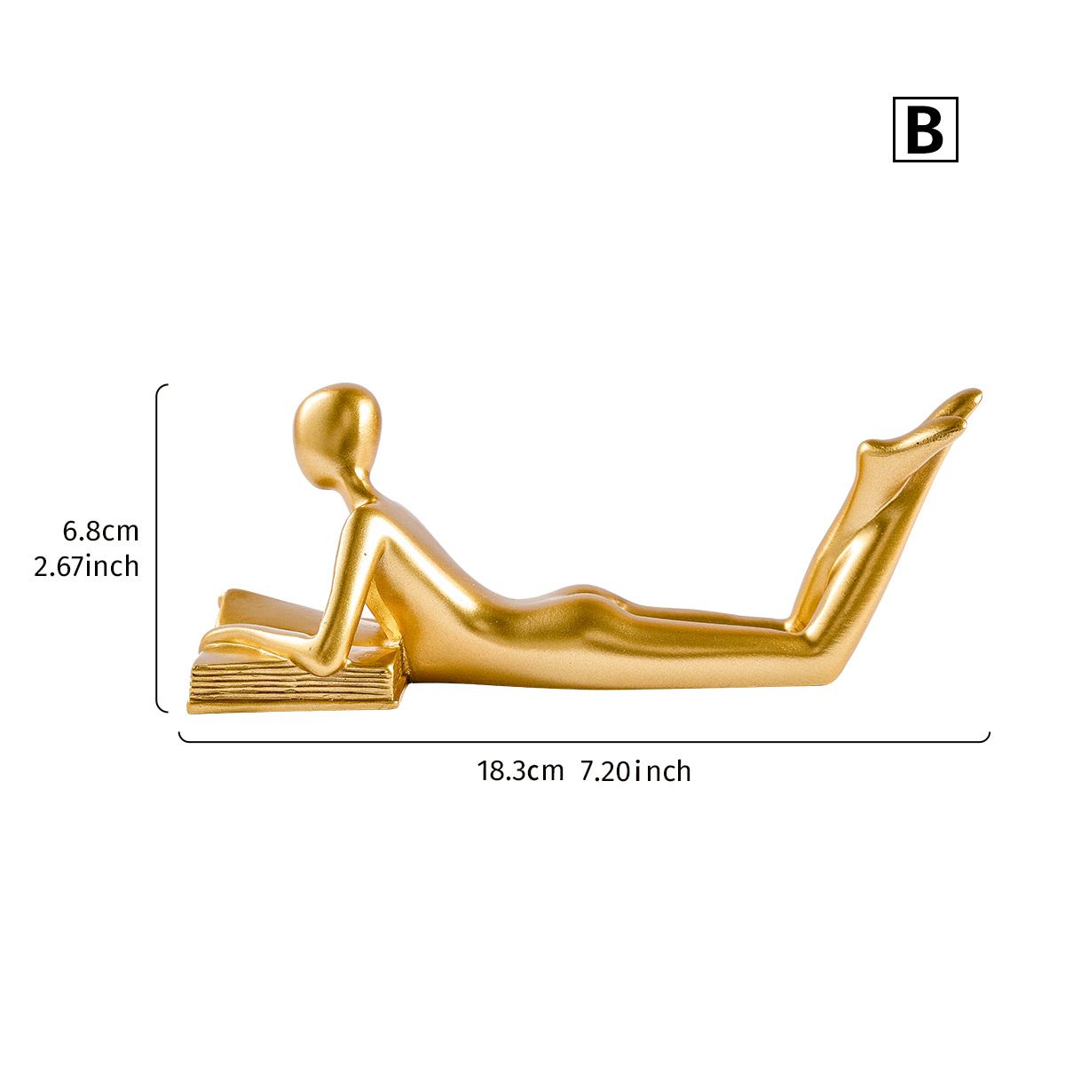 Gold Home Decor Thinker Reading Women Statue for Living Room, Modern Shelf Decor Accent Decorations, Resin Collectible Figurines Display for Office Bedroom โ image 5
