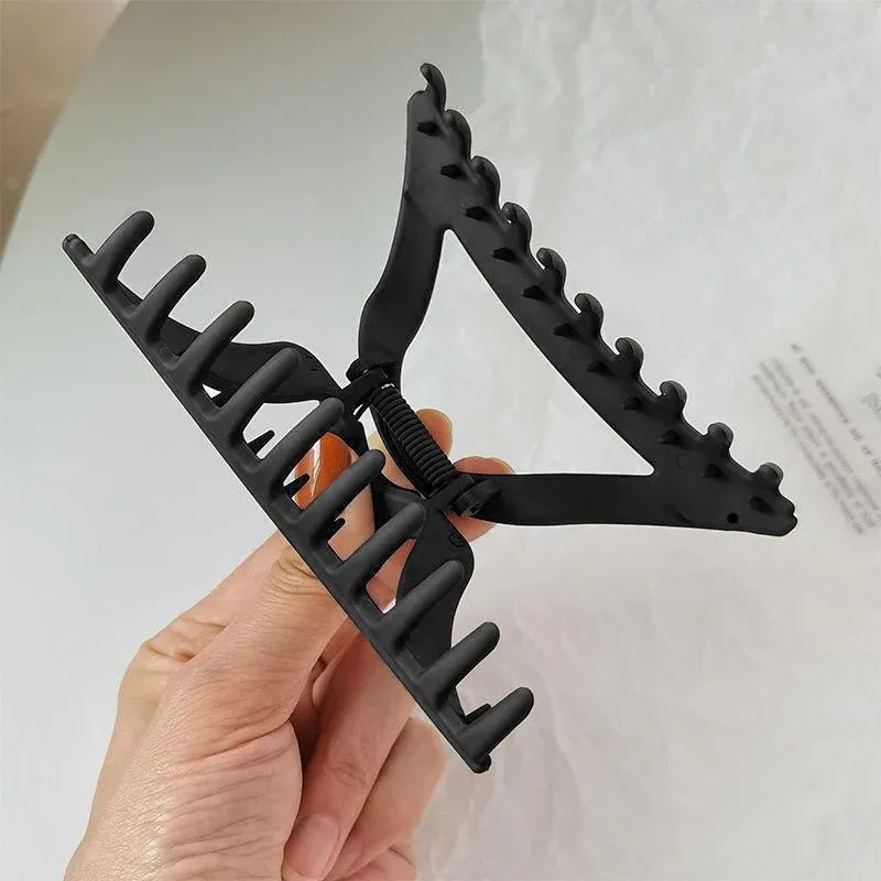 Women's Simple Hair Claws Clip Large Geometric Barrette Ponytail Clamp Hairpin - Black โ image 4