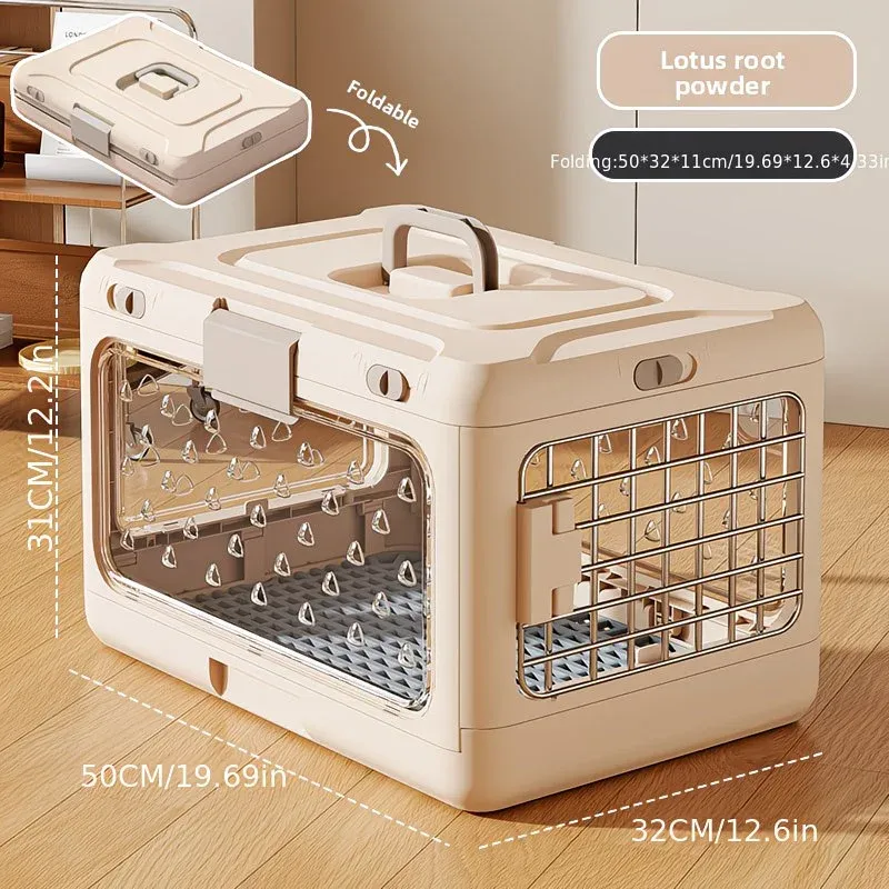 Foldable Pet Travel Carrier, PP Material with Reinforced Iron Mesh, Four Colors Available, Spacious When Expanded, Space-Saving When Folded – Ideal for Travel — image 4
