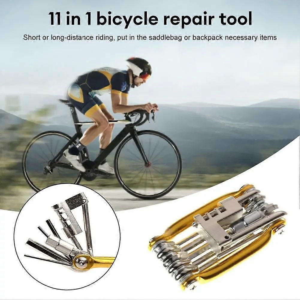 11 in 1 Bicycle Bike Multi Repair Tool Kit Mountain Bike Wrench Screwdriver Chain Hex Bicycle Repair Bicycle Accessories - Blue — image 3
