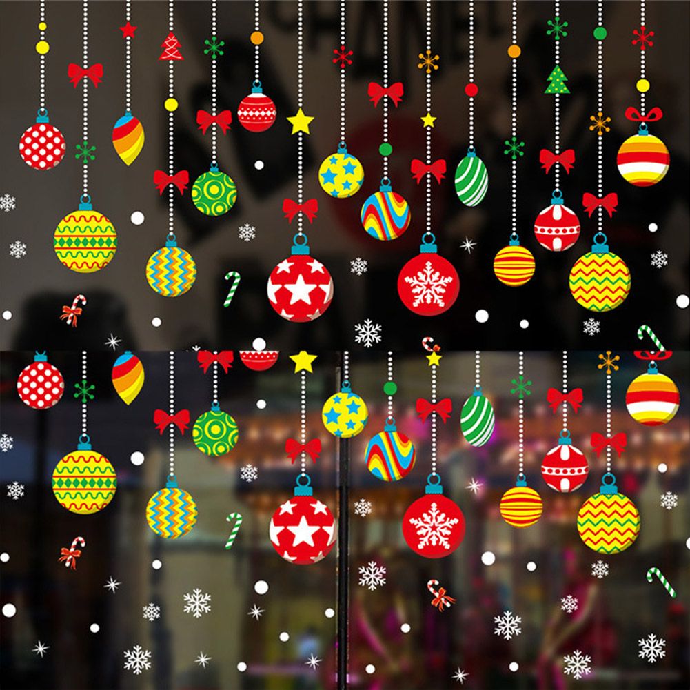 Hanging Ornament Pattern Snowflake Self adhesive Removable Decorative Sticker for Home Office — image 2
