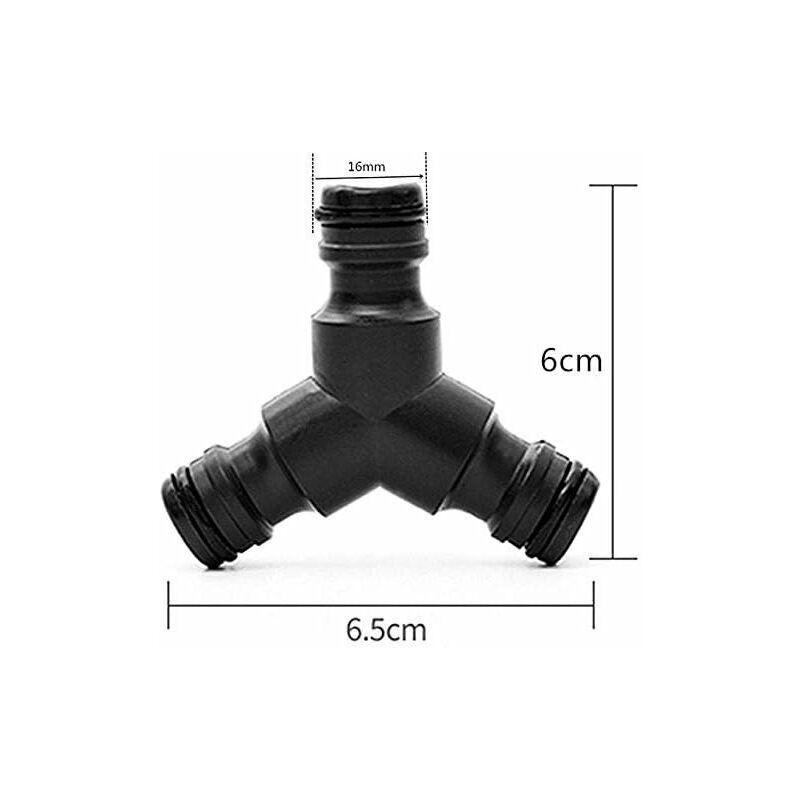 Plastic Snap On Hose Splitter (3 Way) Y Male Garden Hose Connector Y-Connector 2 Pack — image 3