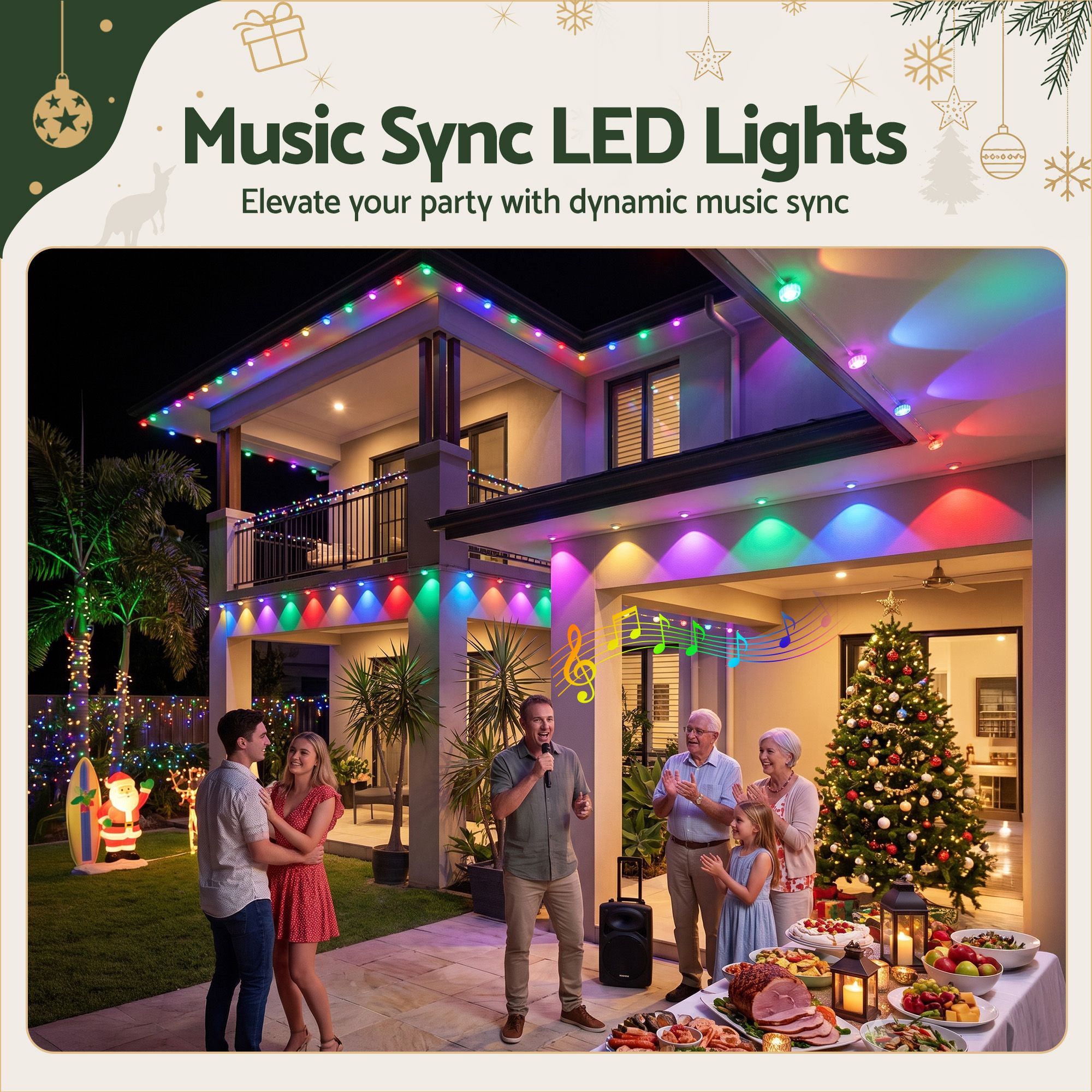 Jingle Jollys 15M Christmas Lights Permanent String Eaves Light 36 LED Decoration — image 5