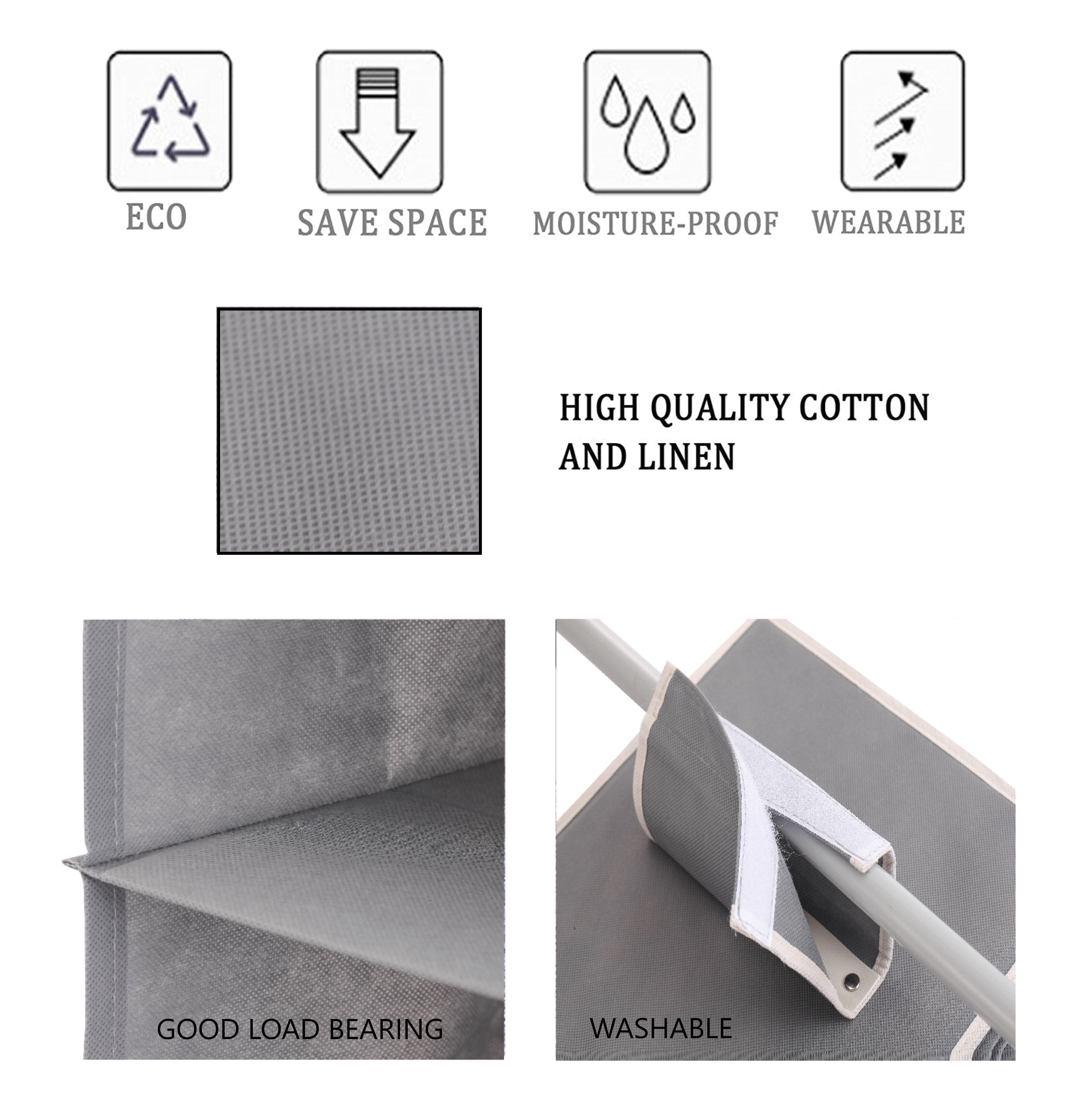 5 Tier Shelf Hanging Closet Organizer and Storage for Clothes (Grey) โ image 5