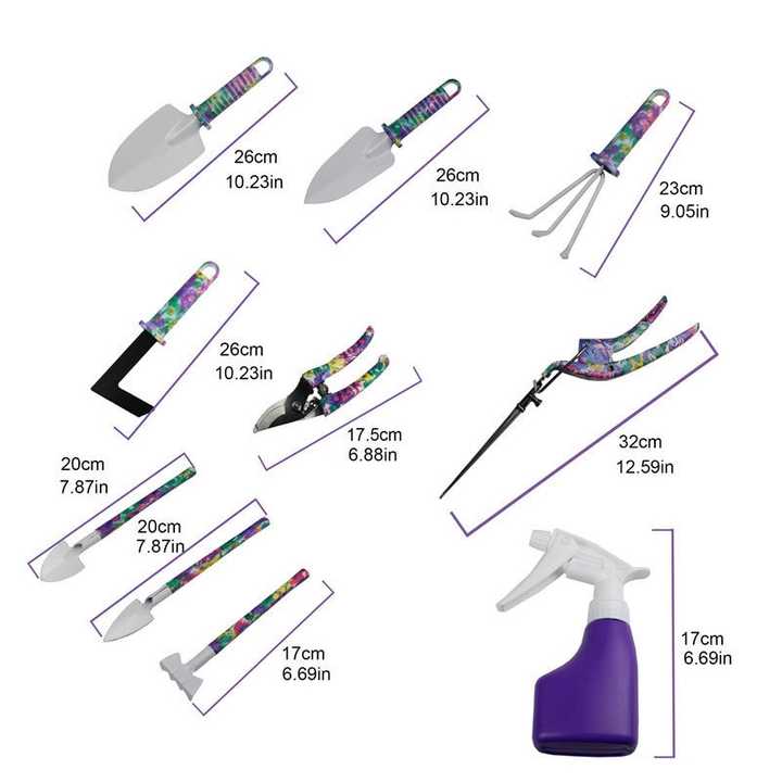 YL/Z10 Purple 10-Piece Floral Gardening Tool Set with Carrying Case - Durable and Stylish โ image 5