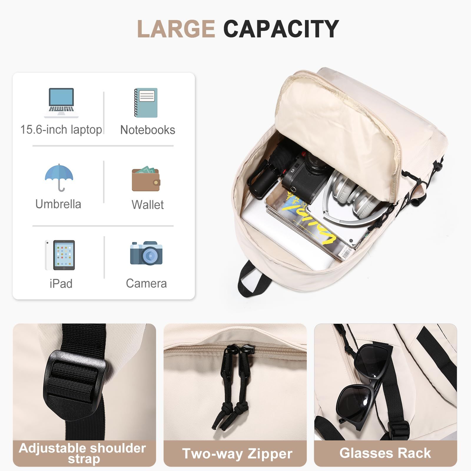 School Backpack for Girls,Waterproof High School Bookbag Cute Backpack for Teens Boys Simple School Bag College Backpack