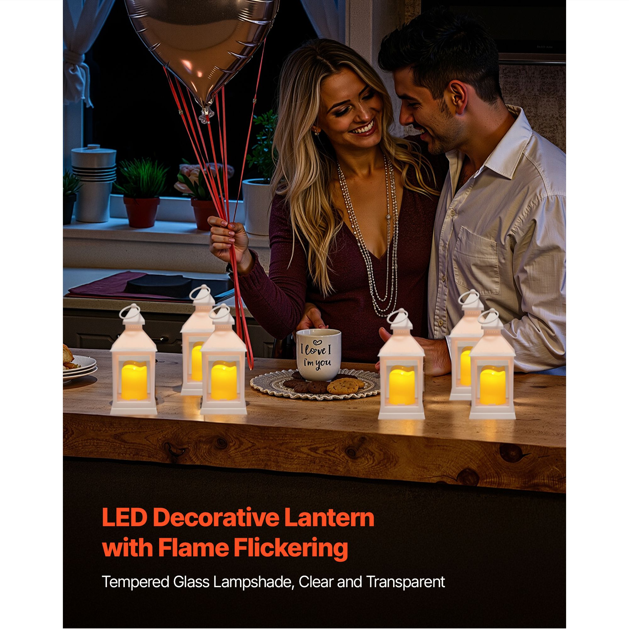 12 Pcs Decorative Candle Lantern, LED Electric Flameless Candle, Plastic LED Holder with Glass, Wall Hanging Indoor Porch Lanterns for Wedding Table Party โ image 2