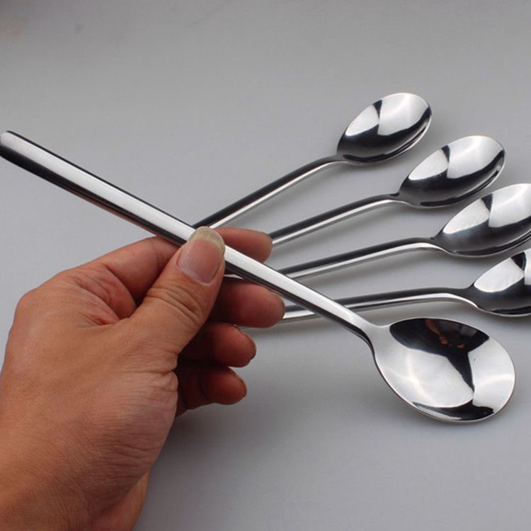 Stainless Steel Korean Rice Spoon Long Handle Korean spoon [20.5*4cm] — image 2