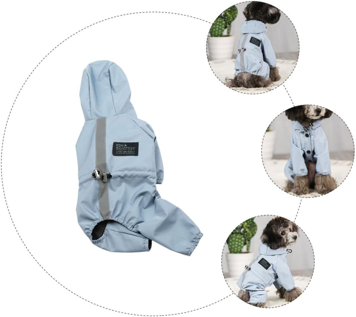 1pc Pet Raincoat Dog Breathable Costume Dog Raincoat Cat Raincoat Dog Rain Hoodie Adjustable Dog Poncho Dog Rain Coat Dog (L) — image 4