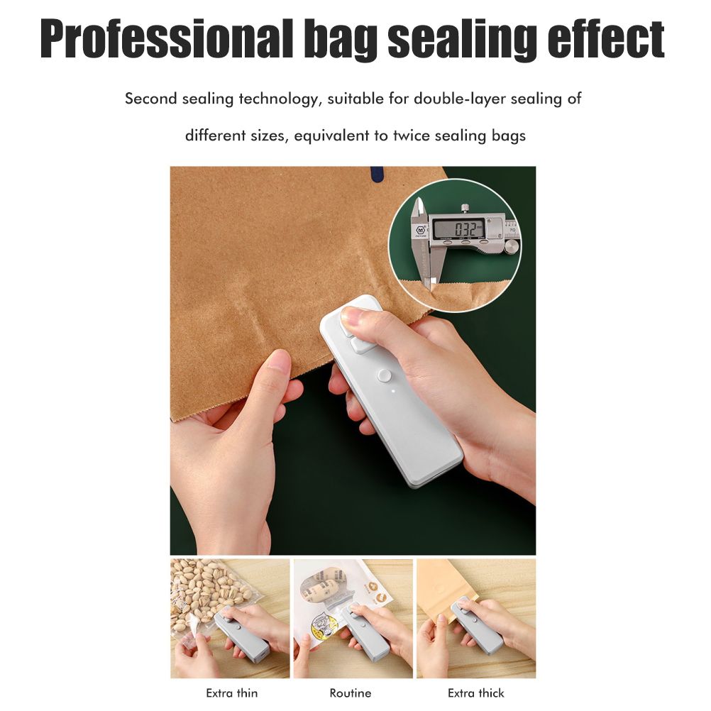 Mini Bag Sealer Rechargeable Heat Sealer Food Bag Sealer for Food Storage Portable 2 in 1 Sealer and Cutter for Plastic Bags — image 3