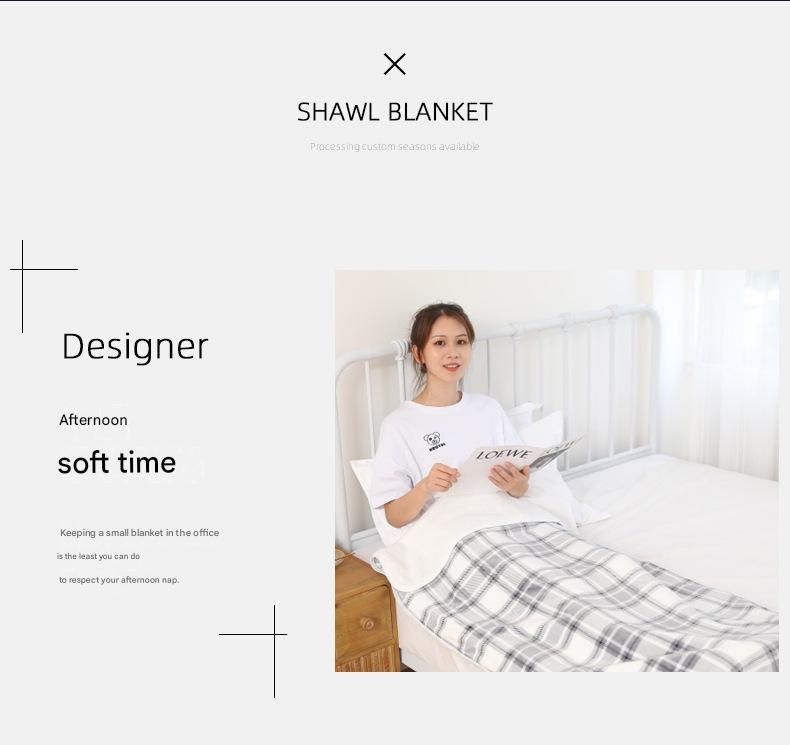 Blue and Pink 100*140cm Japanese-Style shawl blanket Ultra-Soft Blanket - Thick Polyester Throw for Sofa, Bed, Office, Cozy Nap Blanket for Winter & All — image 3