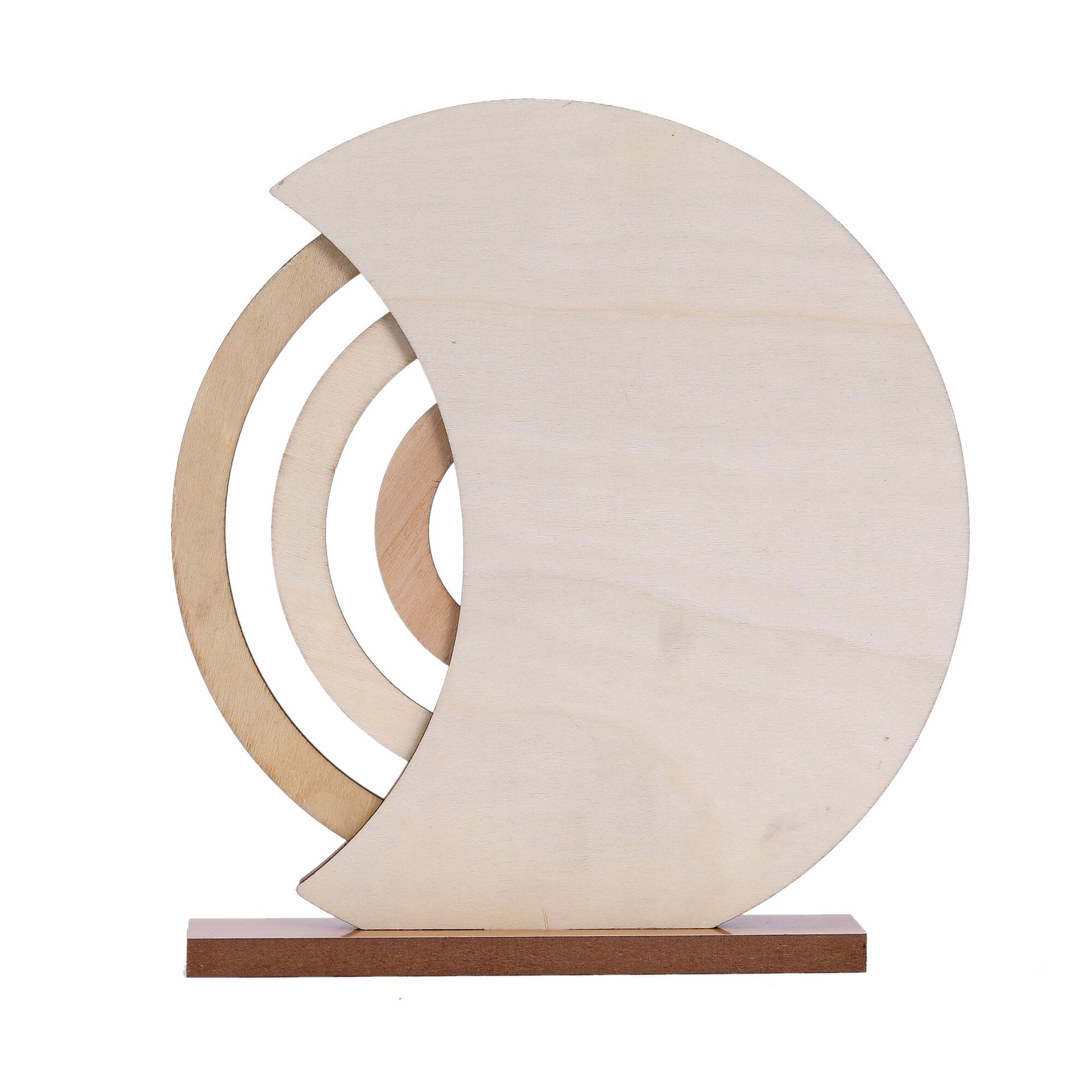 Rustic Perpetual Wooden Calendar | Decorative Home & Desk Accessory 20*18cm Moon shape โ image 4