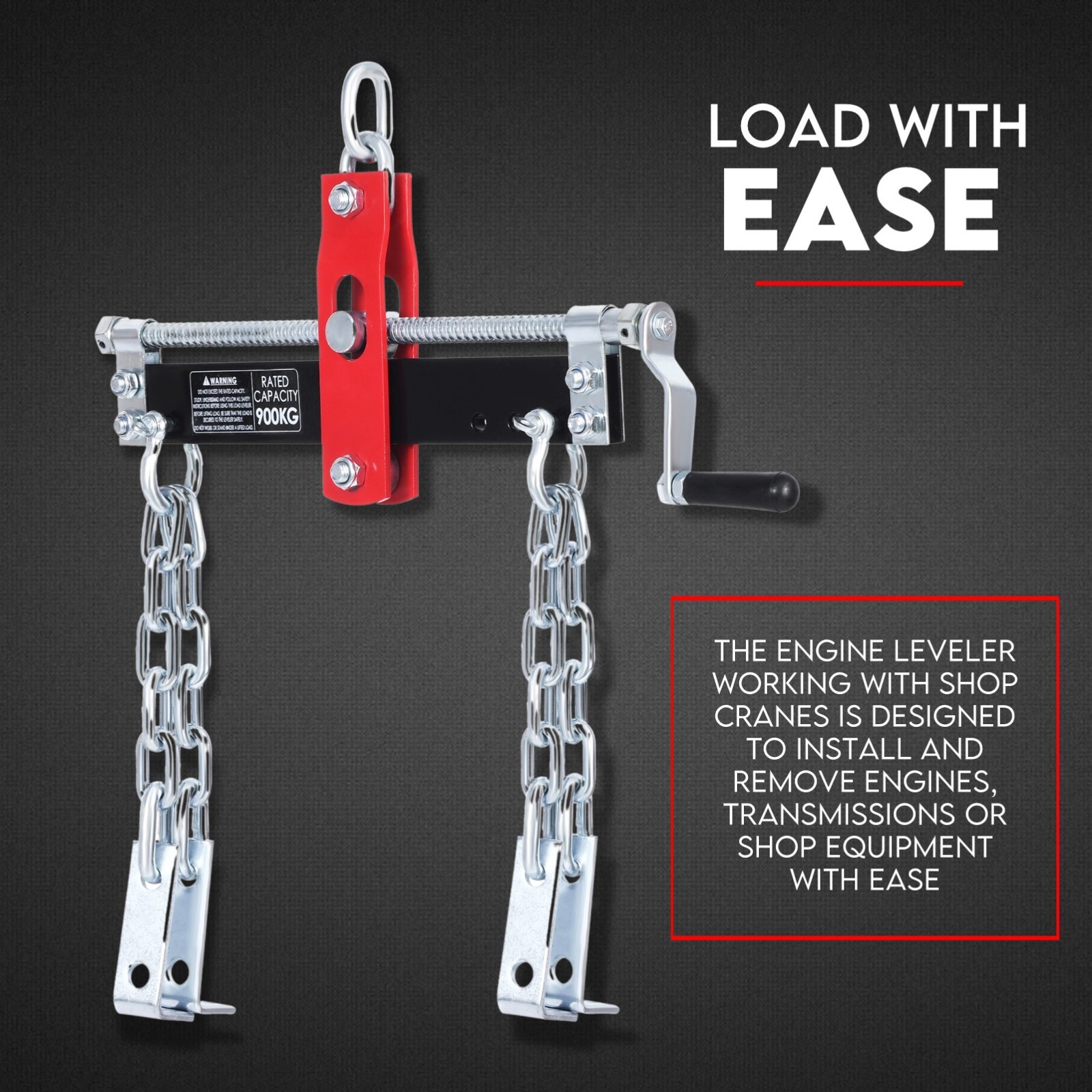 Engine Leveler Balancer Load Shop Crane Hoist Chain Lift Loading Leveller 2000lb - 907kg — image 2