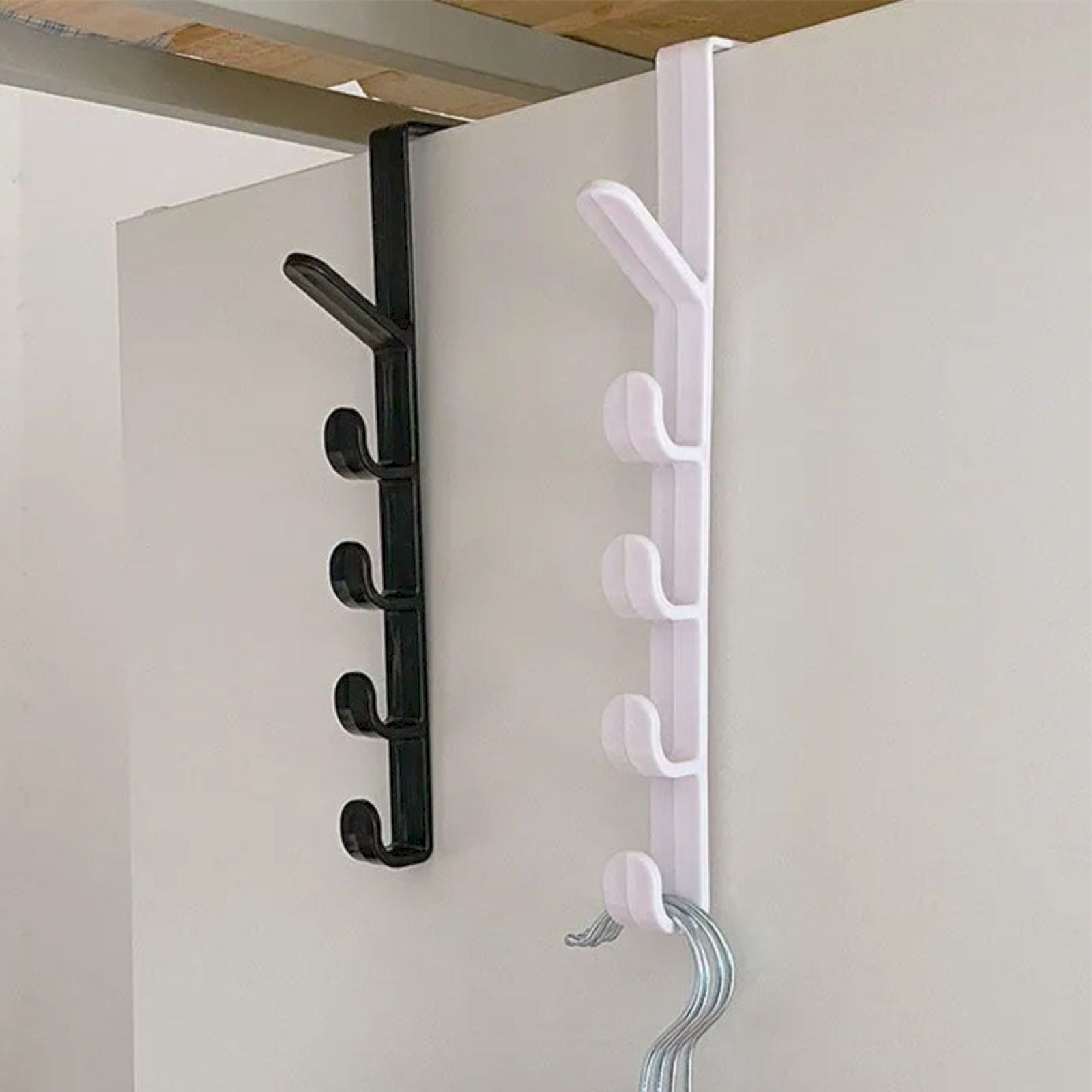 1 Piece Over The Door Organizer Hooks, 5 Layers Heavy Duty Hats Hanger, Purse Organizer Vertical Hanging Coat, Black, 28 × 2 × 4.5 cm — image 4