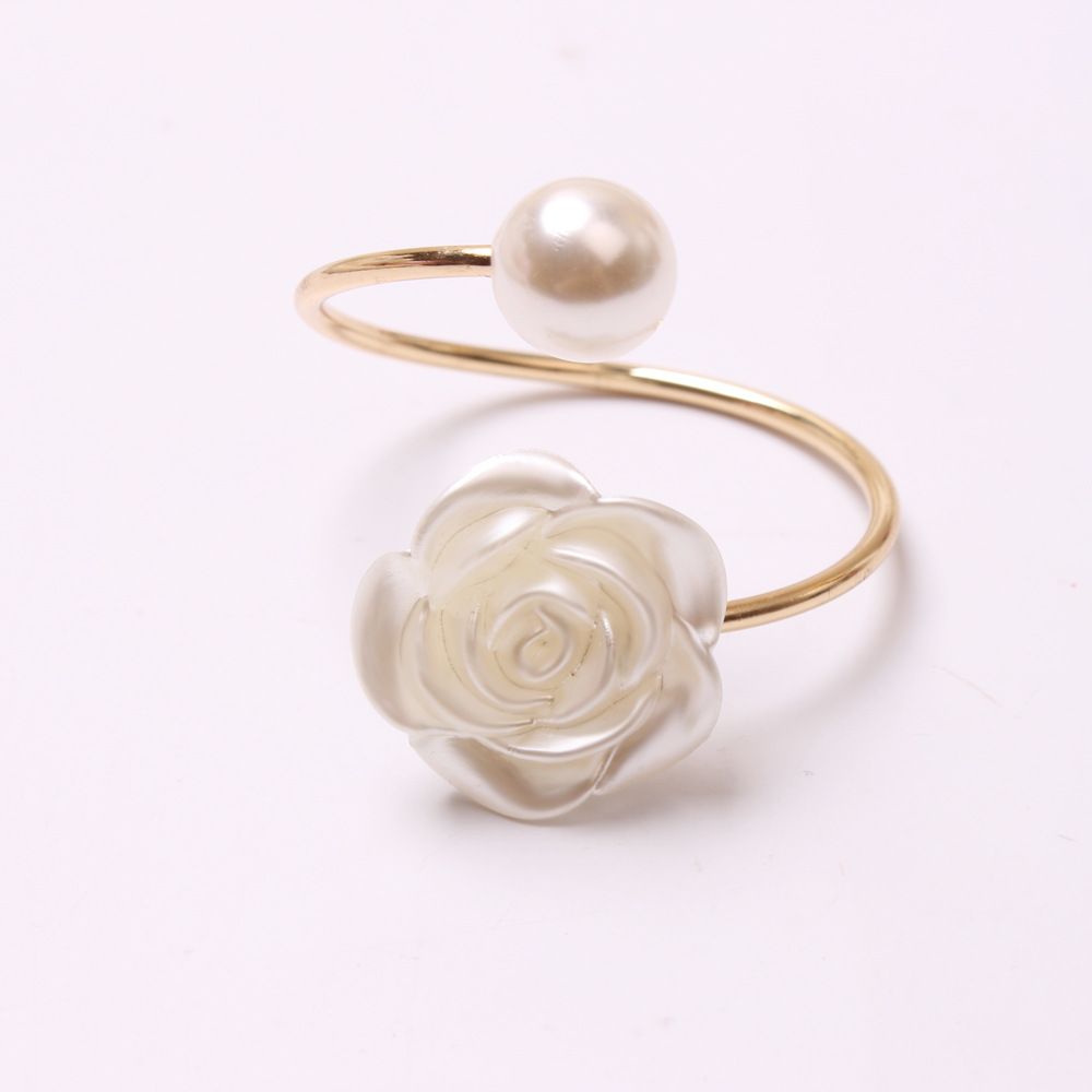 12Pcs Napkin Rings Pearl Napkin Holder Rose Napkin Buckles for Wedding Banquet Home Party Kitchen Decor Festival Dinning Table โ image 4