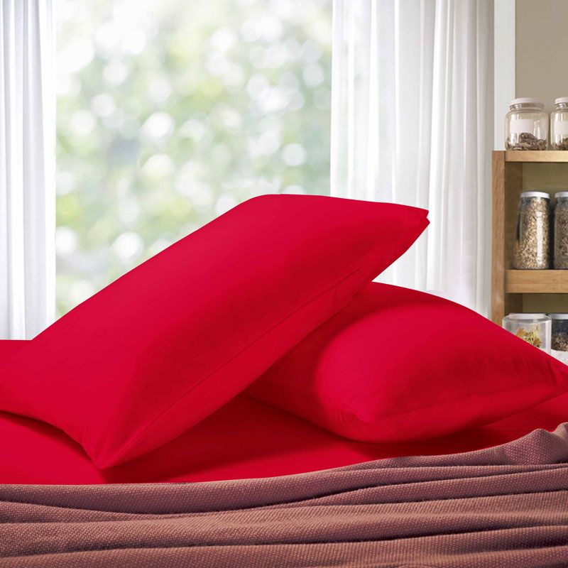 1000TC Premium Ultra Soft Standrad size Pillowcases 2-Pack - Red — image 2