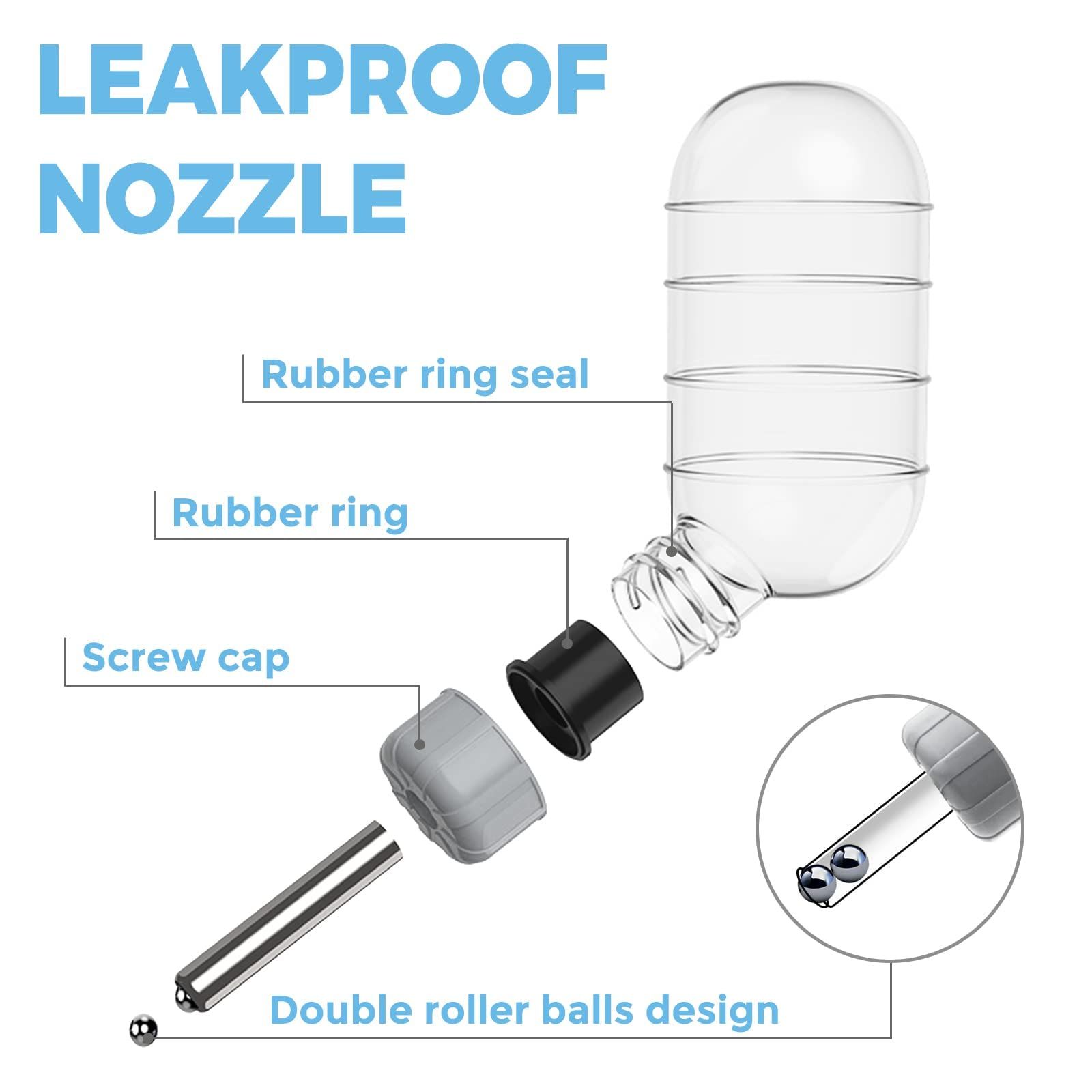 3 in 1 Hamster Water Bottle No Drip Small Animal Water Bottle Automatic Bottle Dispenser with Food Container Base Hut — image 2