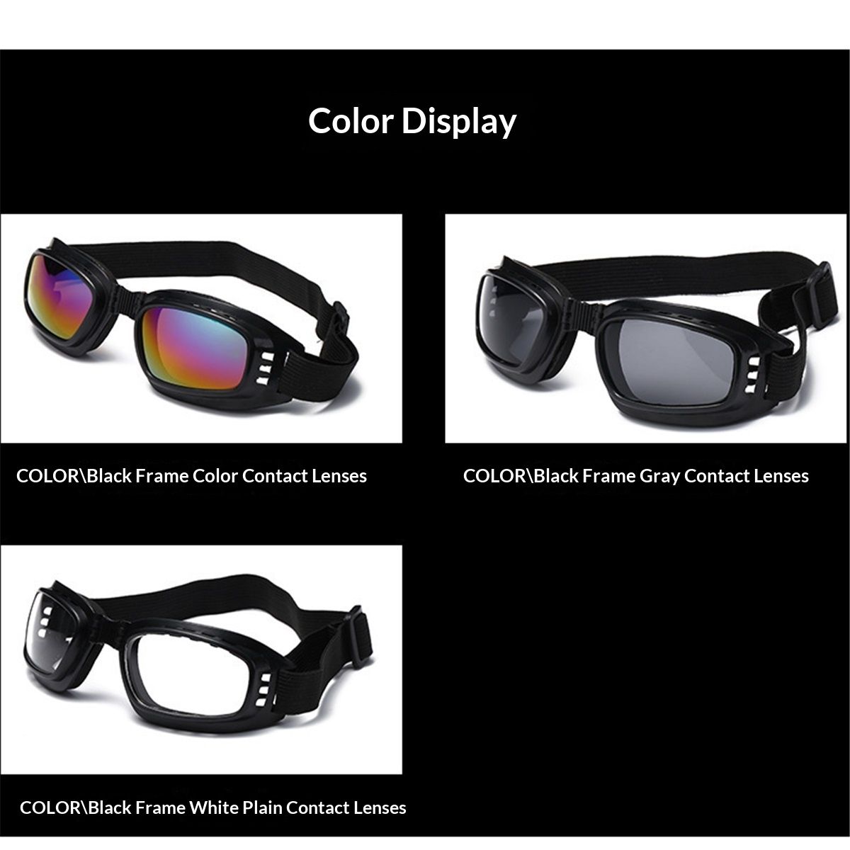 3pcs Dog Sunglasses Dog Goggles Wind Dust Fog Protection Eye Wear Pet Glasses with Adjustable Strap for Motorcycle Car Driving Bike Riding Hiking Swimming โ image 4