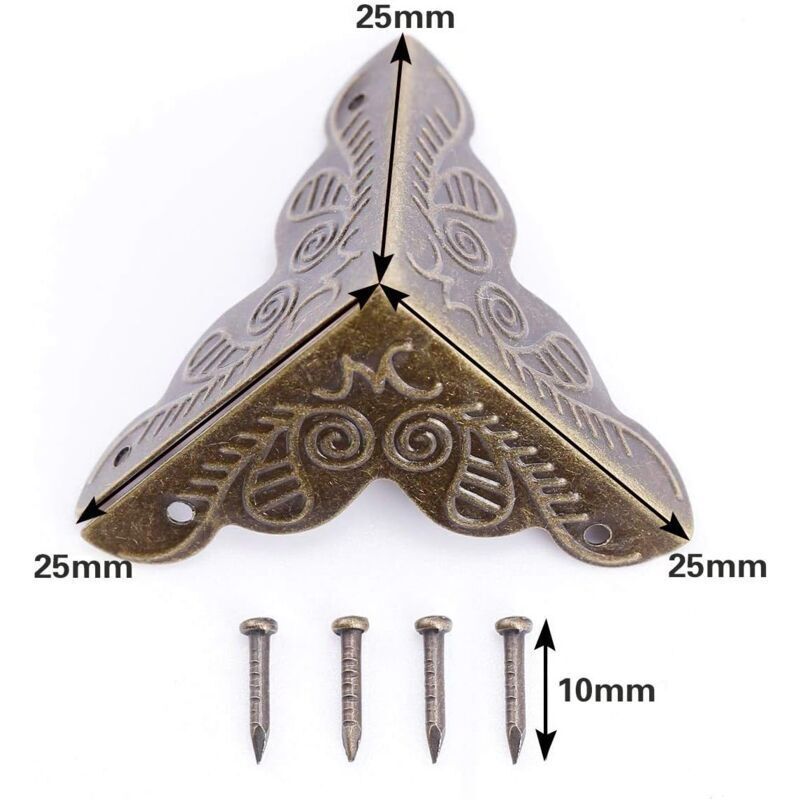 40 Pcs Furniture Hinge, Vintage Corner, Antique Metal Furniture Corner, Protective Corners for Crates and Furniture Vintage Style — image 2