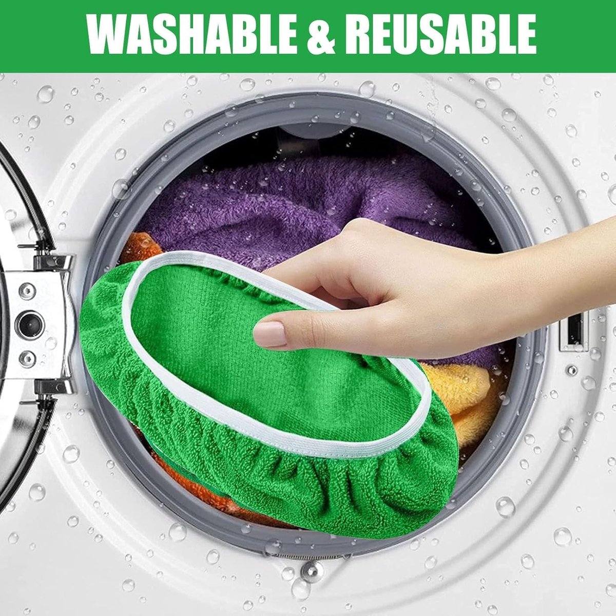 4 Pack Reusable Microfiber Mop Pads - Suitable for Efficient Sweeping Cleaning - Suitable for Swiffer Sweeper - Wet & Dry Cleaning Cloths - Mop Head — image 5
