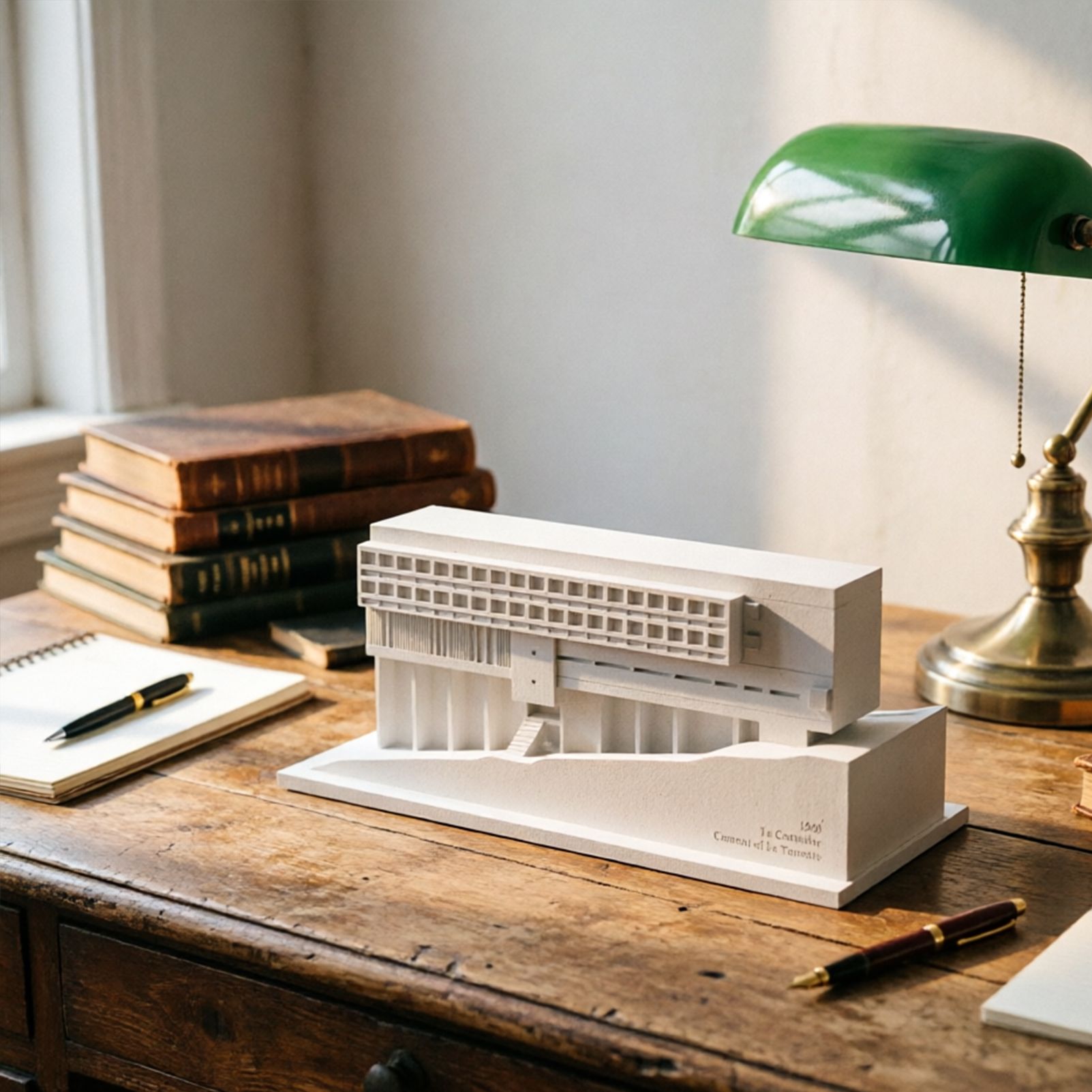 La Tourette Convent Concrete Architectural Model Modernist Masterpiece Replica for Desk Decor & Collectors（White） — image 5