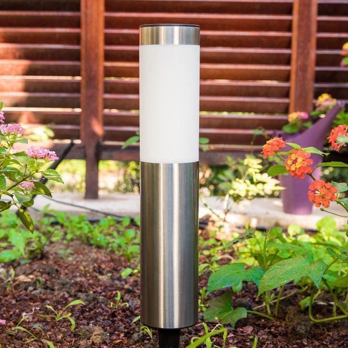 Mini Solar Column Garden Lamp, All-Weather Stainless Steel LED Outdoor Light, Black Warm White, 37x6cm, Sweet Wedding Courtyard Present — image 6