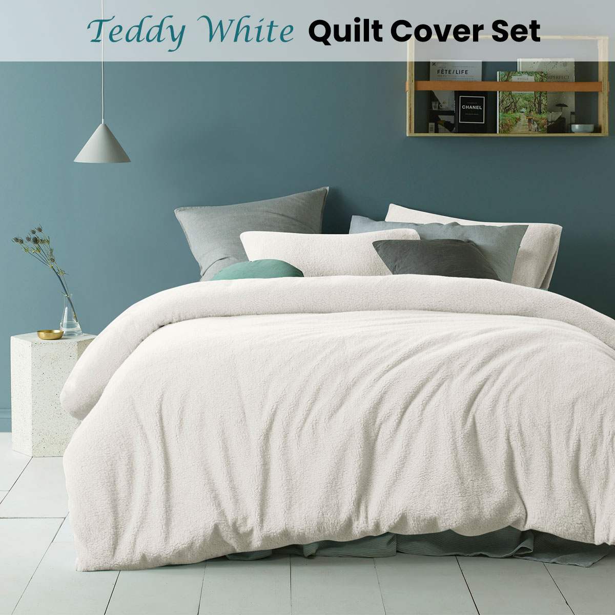 Accessorize Teddy White Quilt Cover Set King — image 2