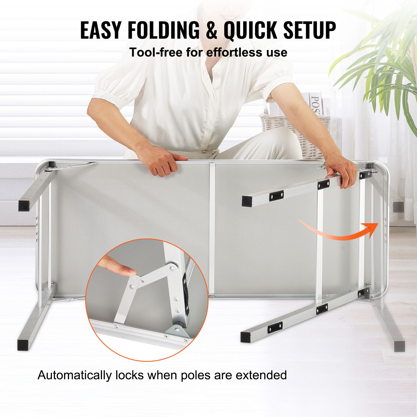 Folding Portable Bar Table, Tradeshow Podium Table for Indoor, Outdoor, Party, Picnic, Exhibition, Includes Carrying Case, Storage Shelf and Black Skirt โ image 4