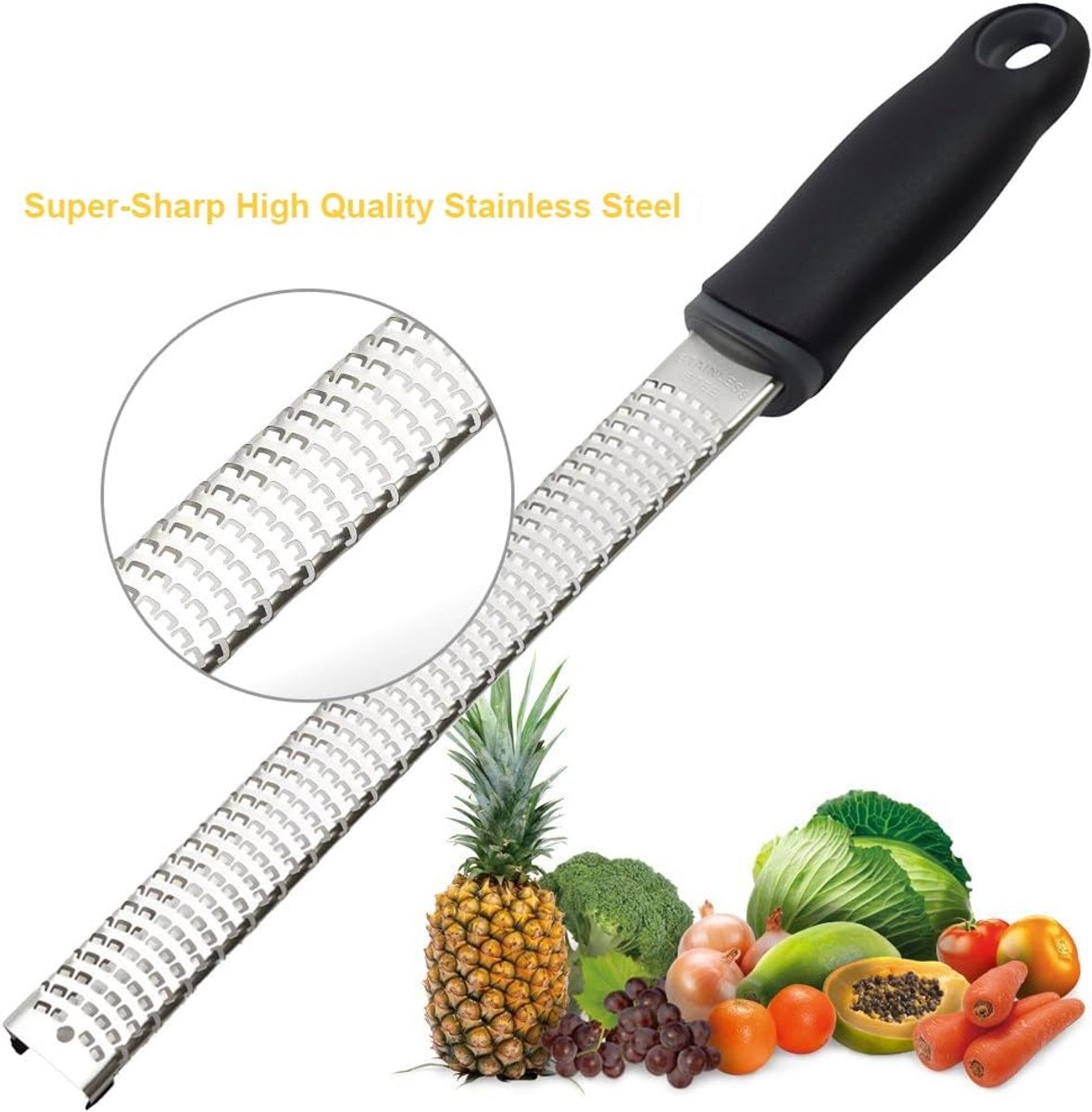 Grater - Professional zester - Fast and efficient Lemon grater - Multifunctional Long hand grater - Cheese grater - Ginger grater - Garlic grater - Narrow long — image 5
