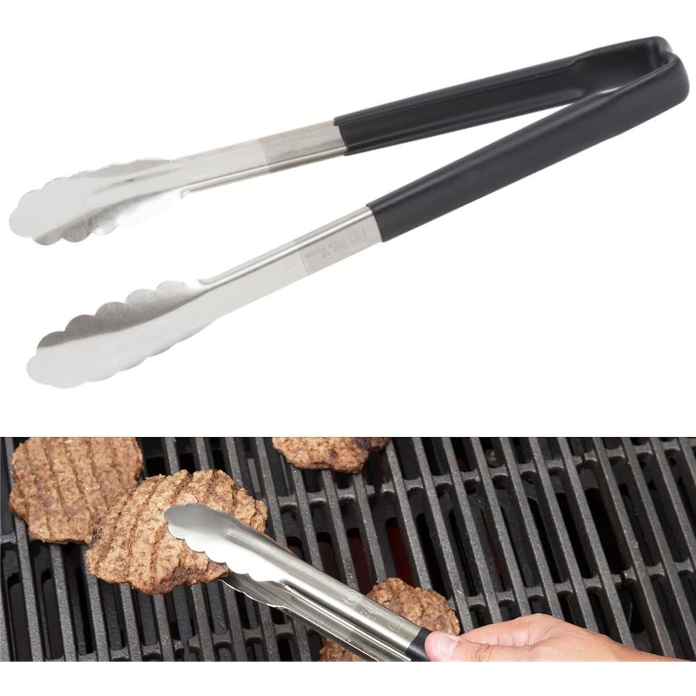 10in Stainless steel food clip, cake clip, baking bread clip, steak clip, barbecue clip, kitchen tool(Black) — image 3