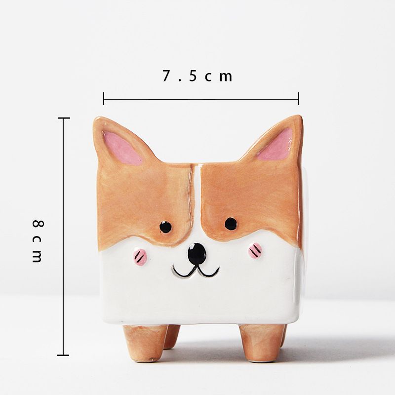 Indoor and outdoor flower pots, creative bonsai flower pots, cartoon animal designs, ceramic succulent flower pots — image 2