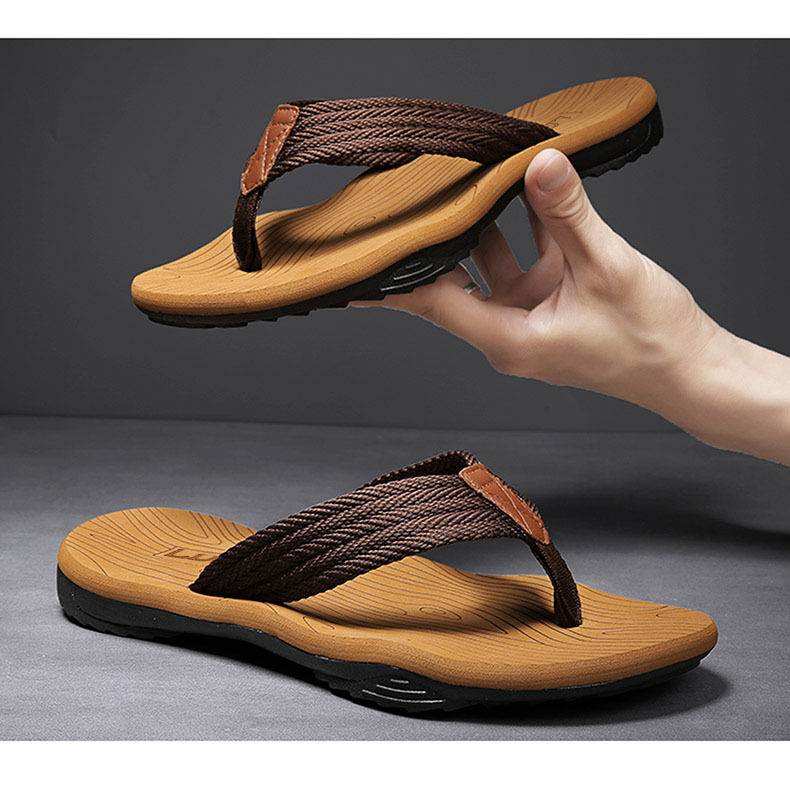 Men's Outdoor Non-Slip Flip Flops, 6 Colors EVA Lightweight Thick-Sole Beach Sandals for Casual & Sports(khaki-45) โ image 4