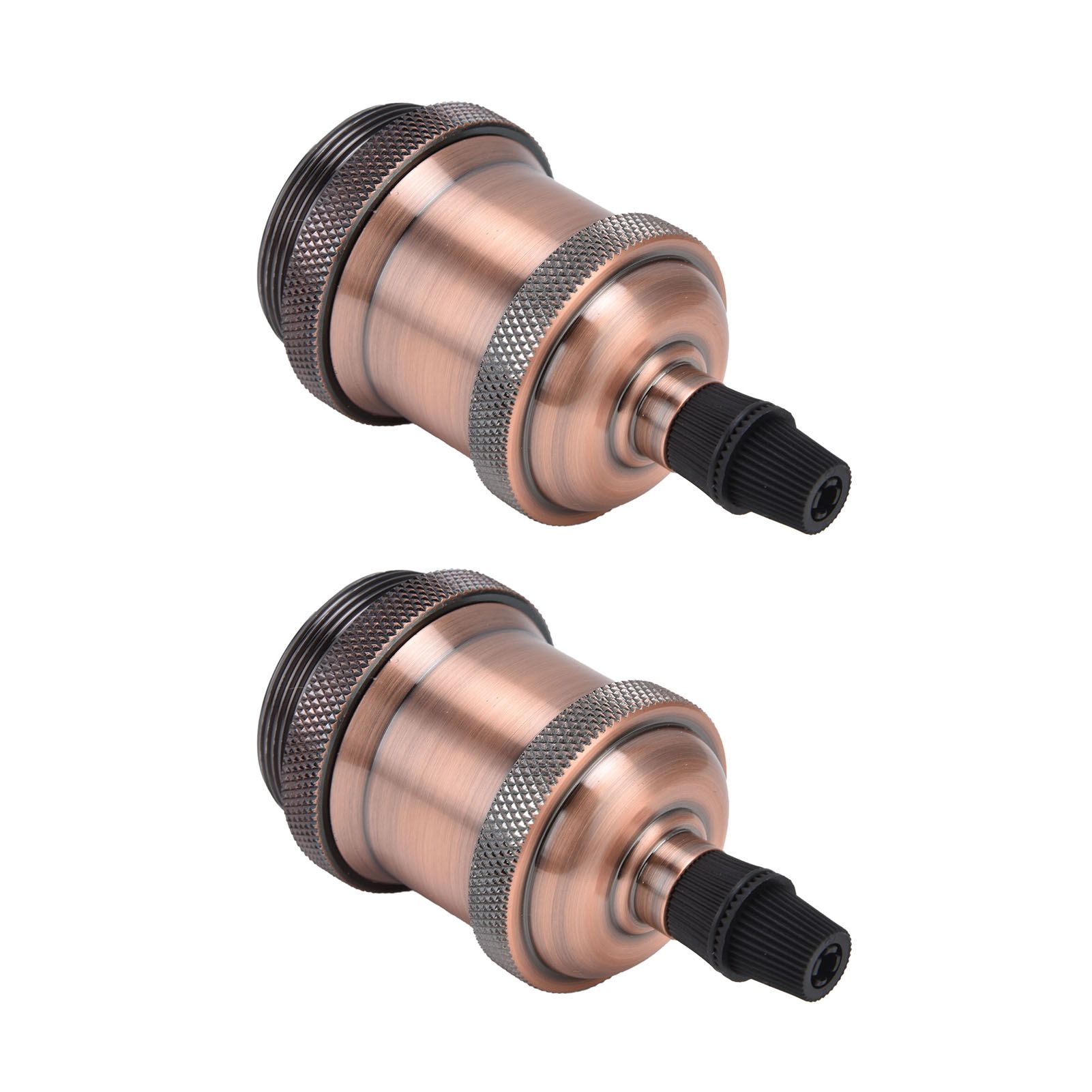 2PCS Vintage Lamp Socket Retro Aluminum Lamp Holder DIY Accessories for E26/27 Vintage BulbsRed Bronze โ image 4