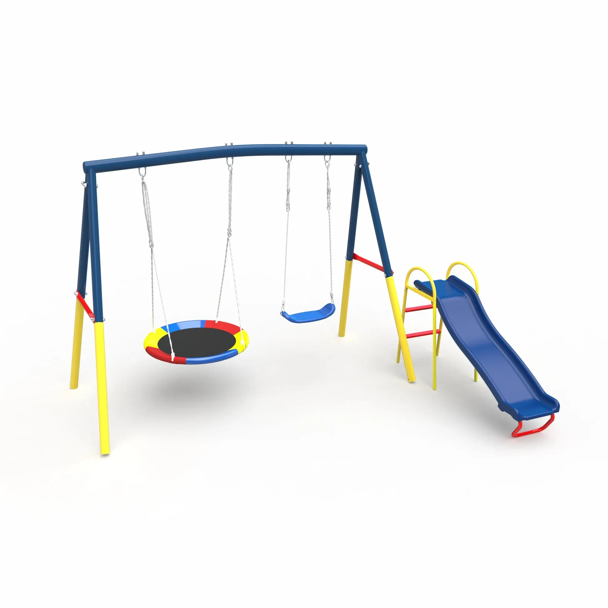 Swing Sets with Kids Slide for Backyard Outdoor, Metal and PE โ image 5