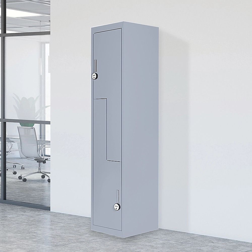 Grey Two-Door L-shaped Office Gym Shed Storage Lockers — image 2