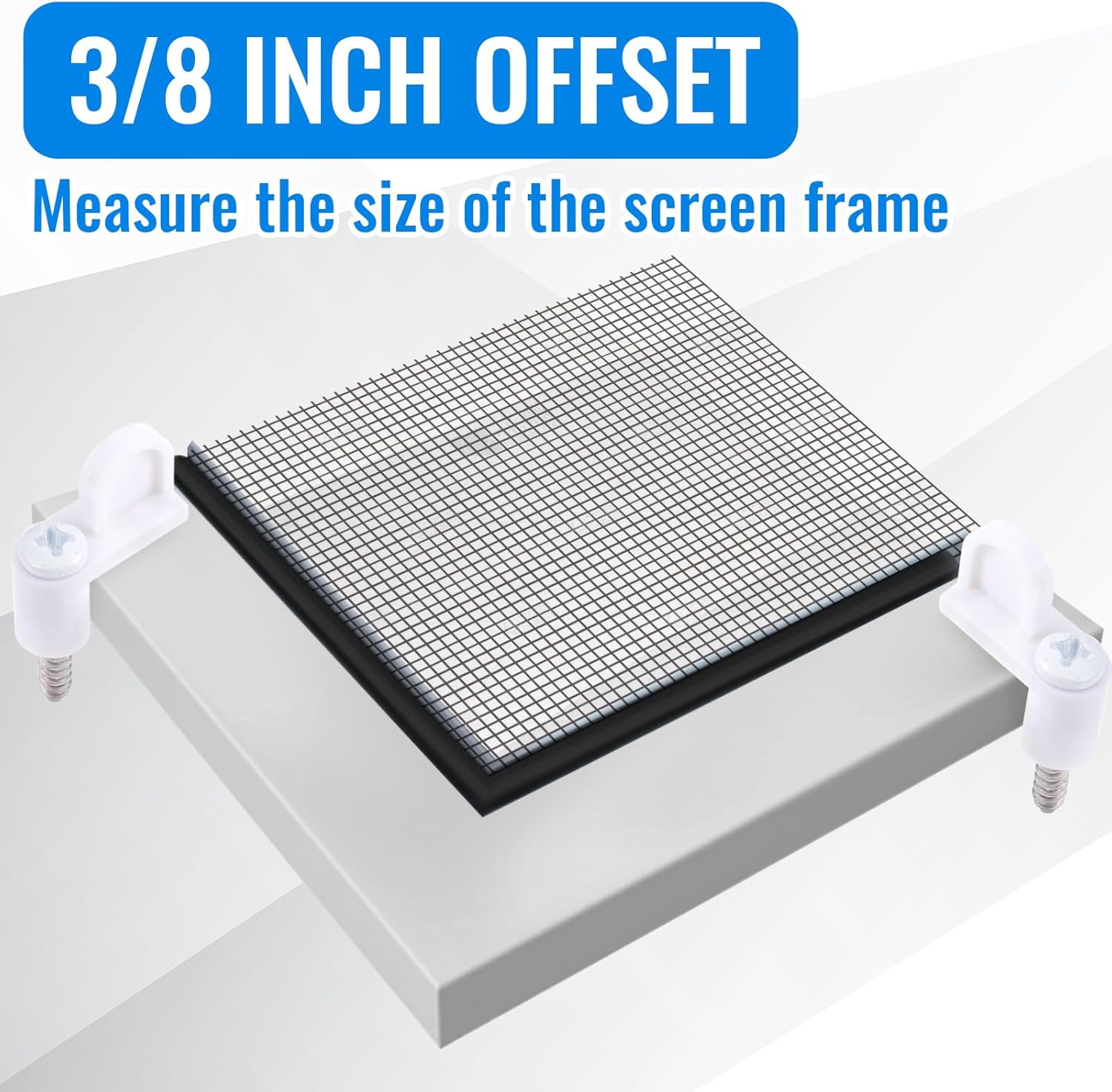 24 Pack 3/8 in Nylon Window Screen Clip with Screws Offset Clips for Fastens Storm Window, Storm Panels, Screen Door Clips (White) — image 6