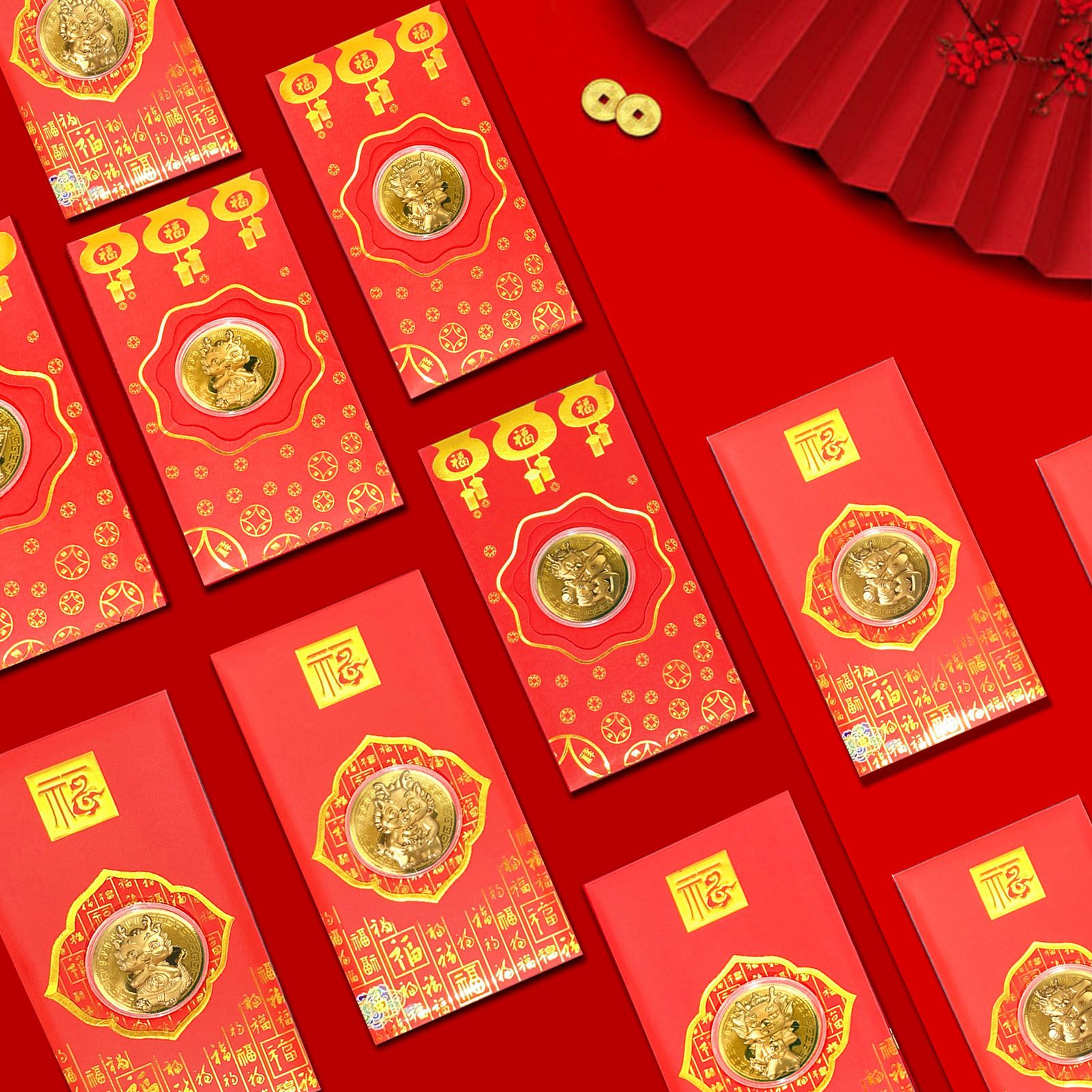 Chinese Red Envelope Year of The Dragon Gold Foil Lucky Red Packet for Spring Festival New Year โ image 4