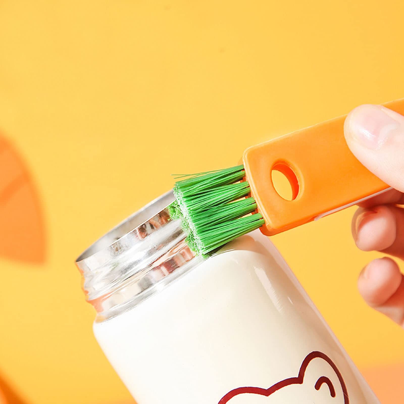 3 PCS 3 in 1 Tiny Bottle Cup Lid Detail Brush Straw Cleaner Tools Water Bottle Cleaning Crevice Brush for Bottles Carrot Clean — image 2