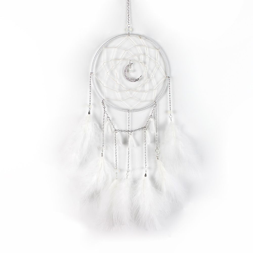 Nice Dream Grey Dream Catchers, Room Nursery Decor for Girls Boys, Handmade Feather Wall Decor Home Ornaments Craft (4pcs)