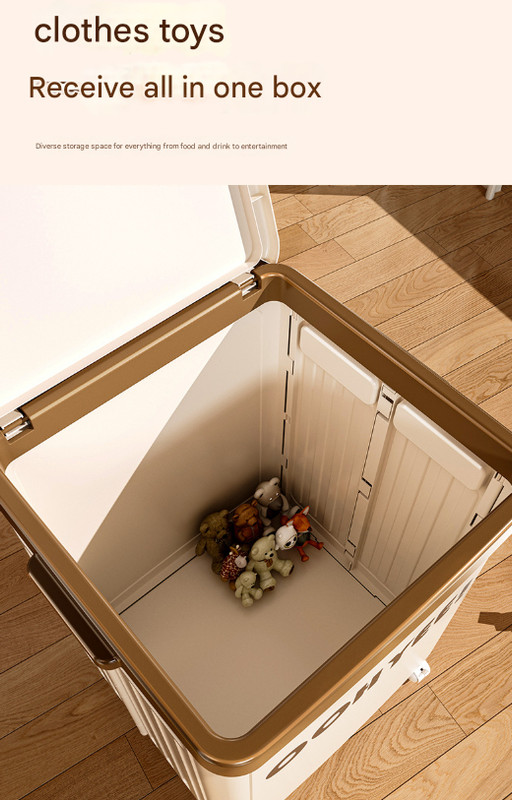 White Large Foldable Storage Box with Lid and Wheels - Heavy Duty Collapsible Toy Organizer Bin โ image 4