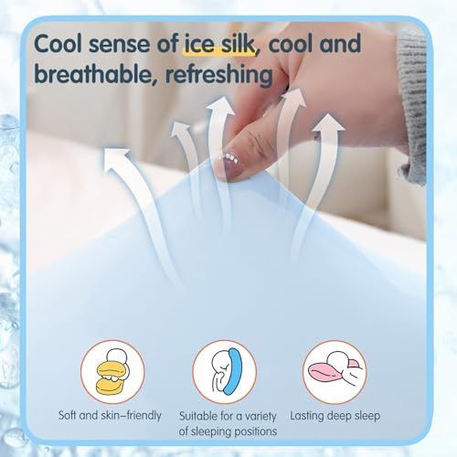 Ice Silk Neck Support Pillow, Soft Ergonomic Memory Foam Pillow for Side Sleeper, Slow Rebound Head Neck Pillow with Washable Cover - Green - Siz — image 4