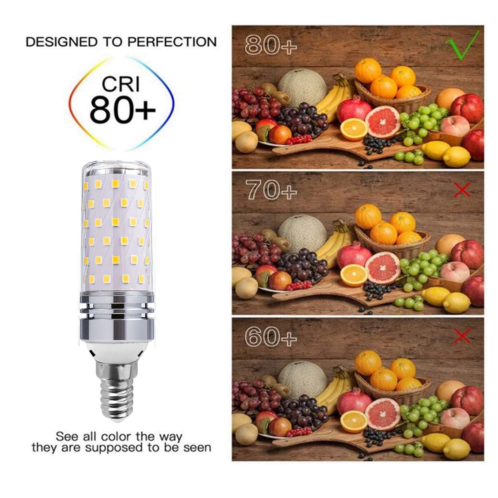 E14 LED Corn Bulbs 4000K, 16W Europe Base Candelabra LED Light Bulbs, Bright Light Bulbs for Home Lighting, Non-Dimmable-3PCS โ image 4